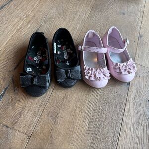 Girls' Black and Pink Dress Shoes Set